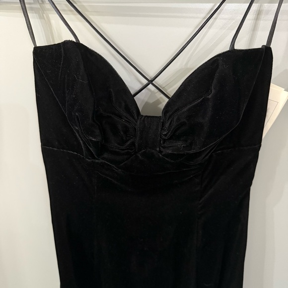 NWT Gunne Sax Jessica McClintock Black Velvet Dress Strappy Long Dress Size 5/6 - Picture 2 of 6